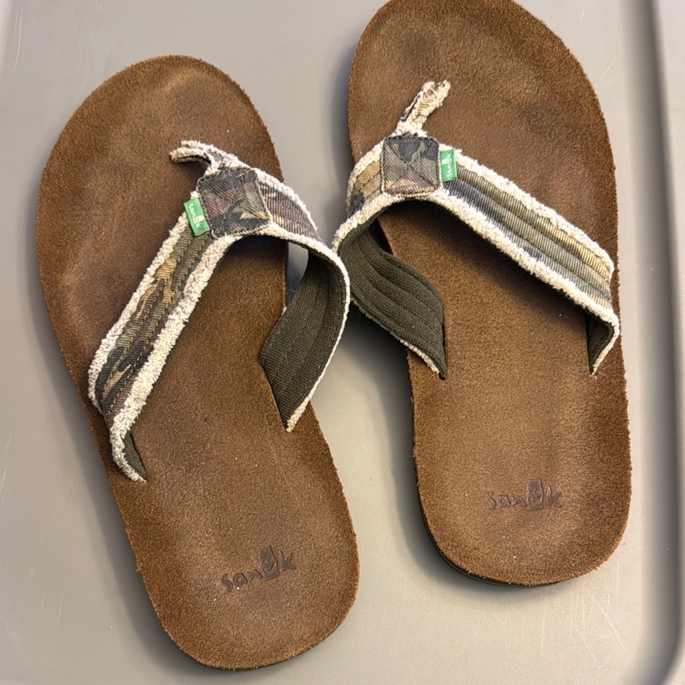Brown Sandals with Camouflage Straps